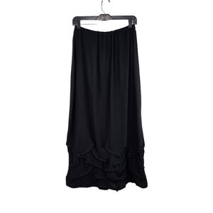 Ancienne Women's Vintage Wool Rayon Blend Pintucks Maxi Skirt Lagenlook- L
